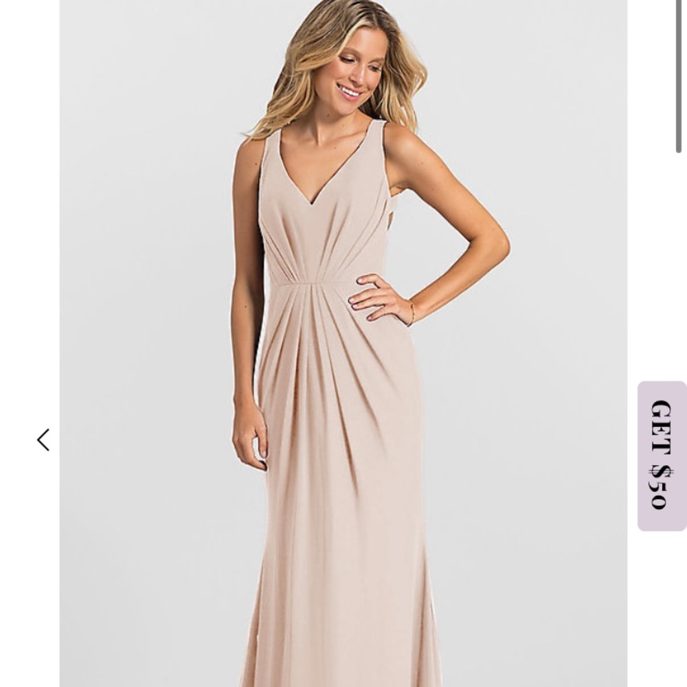 Hayley Paige Blush Cut-Out-Back Bridesmaid Dress